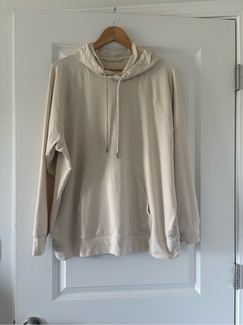 Vuori Woman’s Halo Oversized Hoodie Cream Pullover Hoodie Heathered Milkweed L - Picture 6 of 12